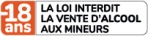 Picto de la loi interdit la vente d'alcool aux mineurs